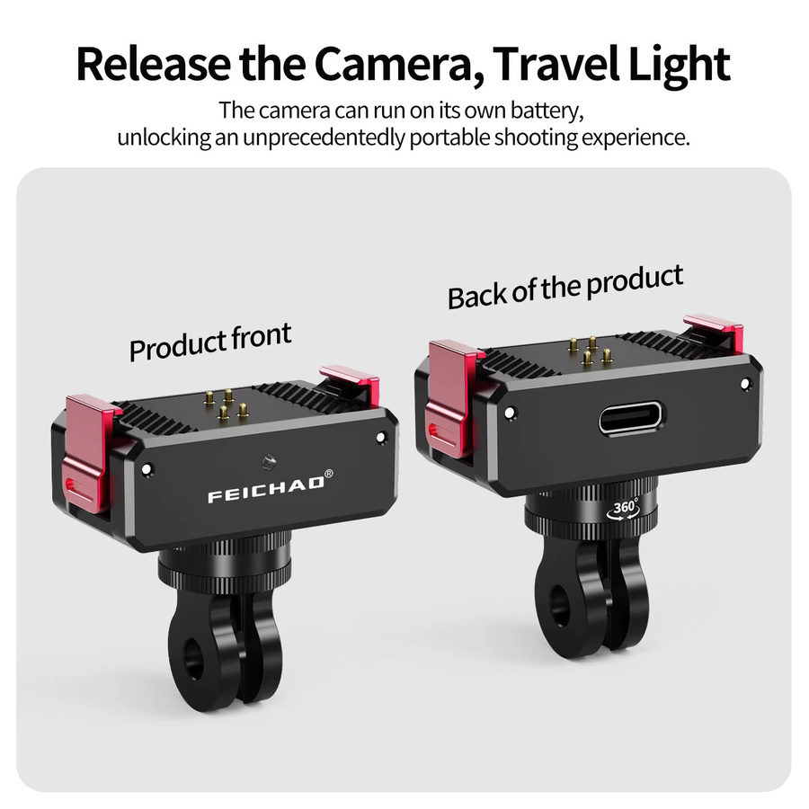 DJI Magnetische Halterung mit Magnetfuß für Osmo Action Kameras in Schwarz für Outdoor-Vlogs mit 360 Grad Einstellung und Ladefunktion - Bild 3