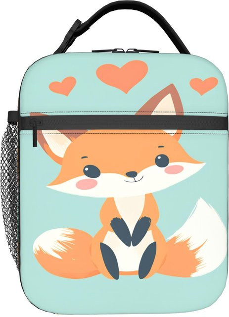 Fancy Style Studio Brotdose mit Fuchs-Grafikdesign, wasserdichte Thermos-Brotzeitbeutel Kühltasche für Damen und Reisen, mehrfarbig - Bild 1