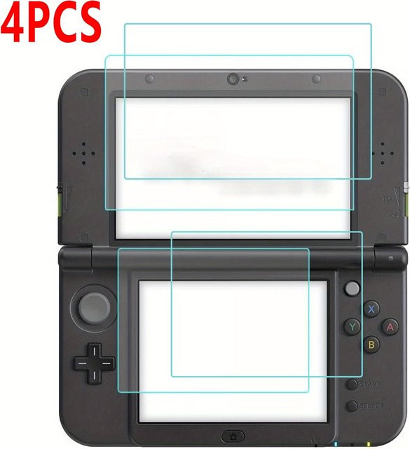 4 Stück Displayschutzfolien aus gehärtetem Glas für Nintendo New 3DS XL, New 3DS LL, 3DS XL und 3DS LL in Transparent, HD Clear Anti-Scratch mit vollständiger Abdeckung - Bild 1