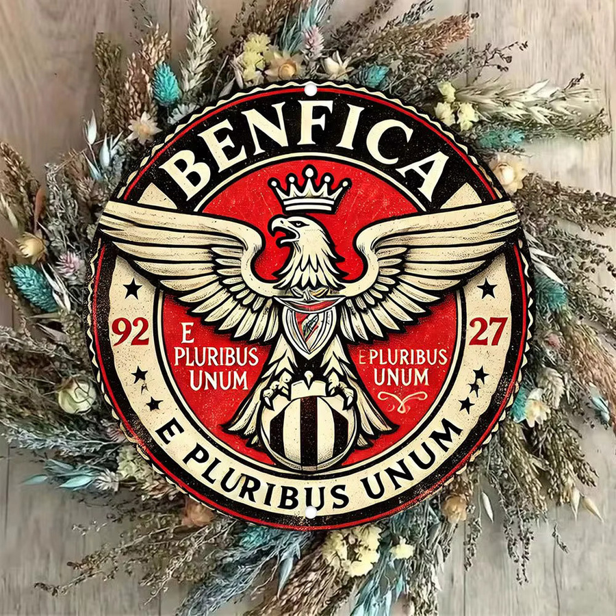 Potdemiel Benfica Football Club Wanddekoration aus Metall, rund, rot, Durchmesser: 20 cm - Bild 3