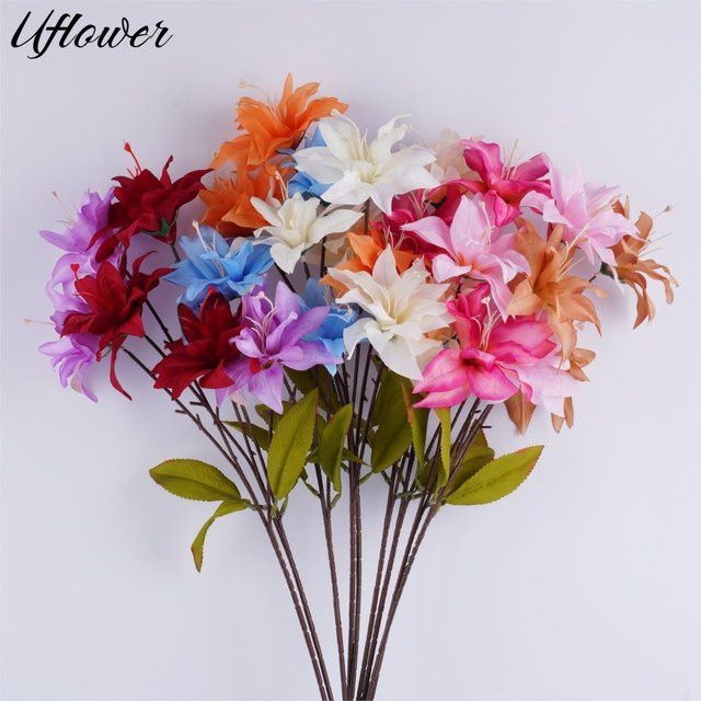 Uflower Künstliche Lilien in Blau für Hochzeitsdekoration und DIY-Blumensträuße, Höhe: 65 cm - Bild 1