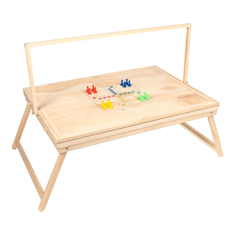 Genialo Puzzletisch in Braun mit LED-Licht, Spielbrett-Deckel und Spielfiguren-Set in Mehrfarbig - Bild 2