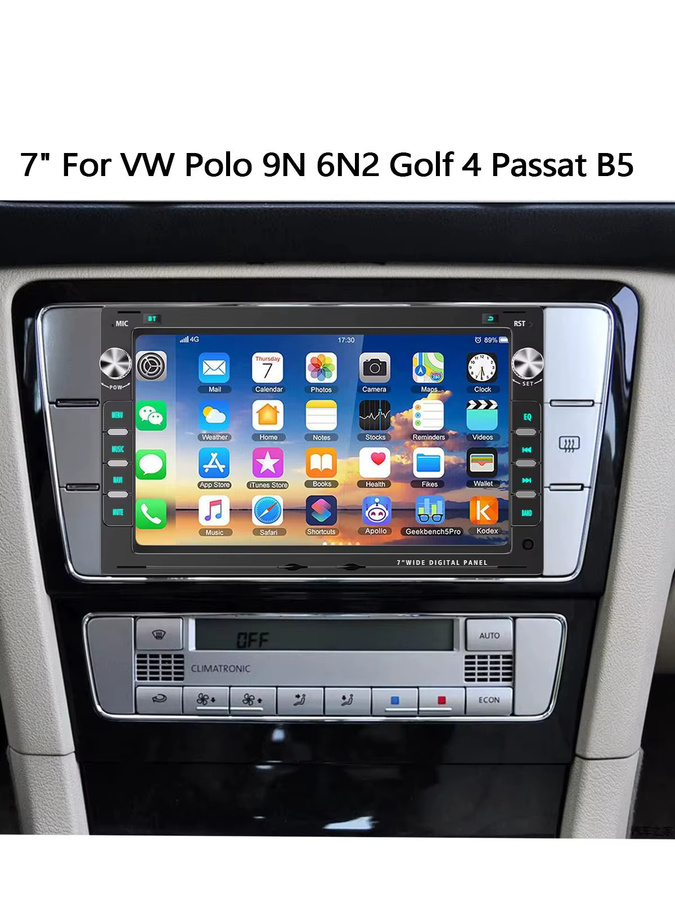 ESSGOO Android 15 Autoradio mit 7 Zoll Display, 8-Kern Prozessor, 6GB RAM und 128GB Speicher für VW Polo 9N, Golf 4, Passat B5 und T5, Schwarz, mit kabellosem Carplay, Android Auto, GPS, 4G, DSP, Bluetooth und WLAN - Bild 6
