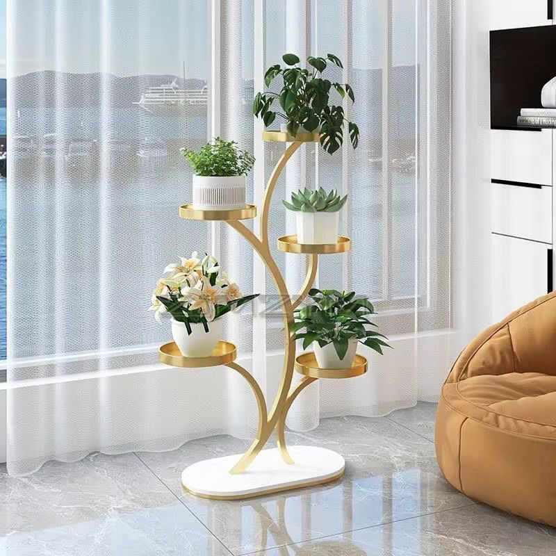 ZJMZYM Rostfreies Blumenregal aus Metall in Schwarz für Wohnzimmer und Balkon - Bild 2