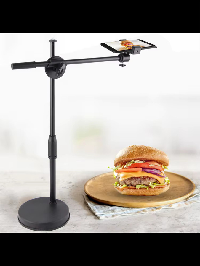 Multifunktionaler Desktop-Telefonhalter mit verstellbarem Arm für Fotografie und Videoaufnahmen in Schwarz - Bild 3