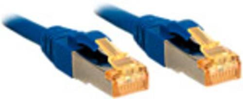 Lindy RJ45 Patchkabel CAT 7 S/FTP Ethernet LAN Blau, Länge: 0,3 m - Bild 1