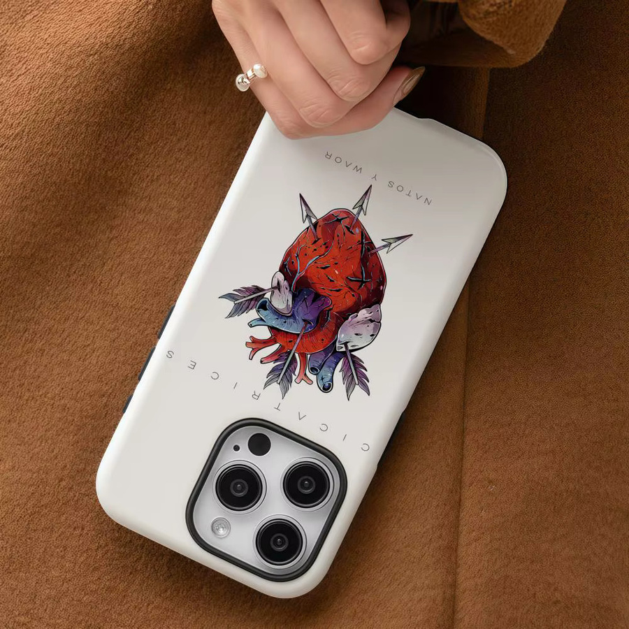 N-Natos y Waor Handyhülle für iPhone 17 16 15 14 13 12 Pro Max Plus in Weiß mit glänzender HD-Doppelschicht-Flüssigkeits-Hartschale - Bild 4