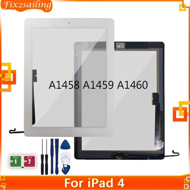 Apple iPad 4 Touchscreen Digitizer Ersatz Front Glas Panel in Weiß für A1458 A1459 A1460 - Bild 1