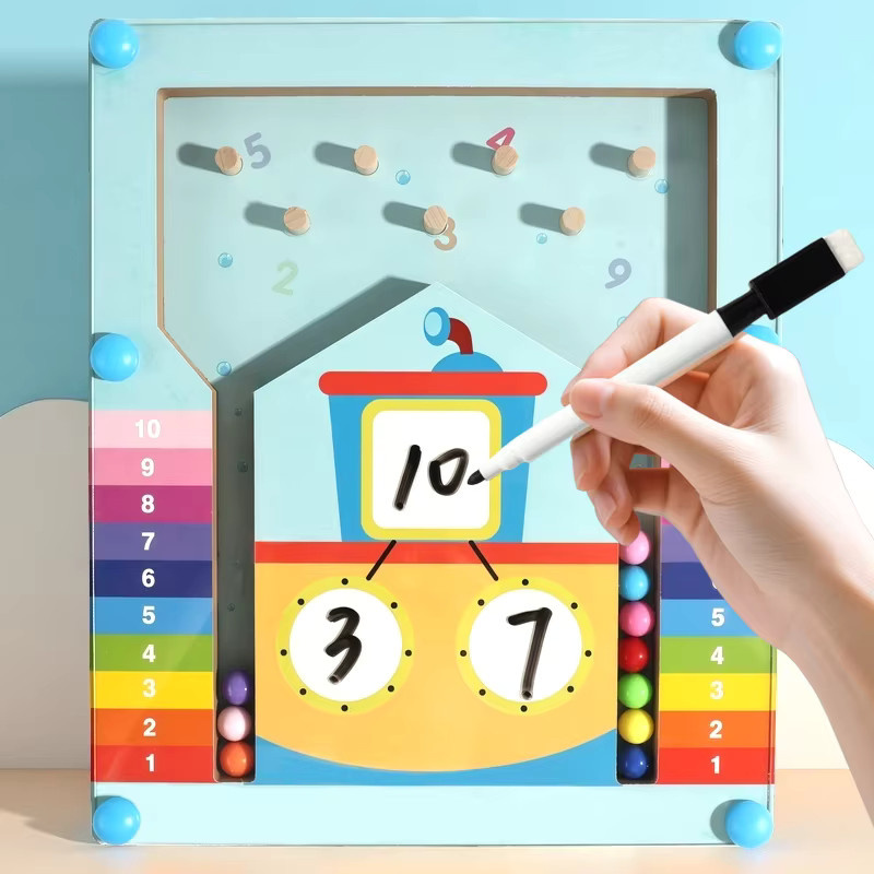 Tlewj Montessori Mathematik Zählen Lernen Spielzeug, Holz, Bunt / Mehrfarbig - Bild 3