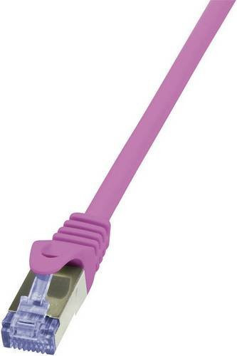 LogiLink CQ3099S RJ45 Netzwerkkabel CAT 6a S/FTP Patchkabel Pink, Länge: 10,00 m - Bild 1