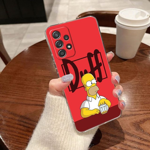 Transparente Handyhülle mit Homer Simpson Cartoon Motiv für Samsung Galaxy Modelle (A57, A56, A55, A54, A37, A36, A35, A34, A26, A17, A16, A15, A07, A06) - Bild 1