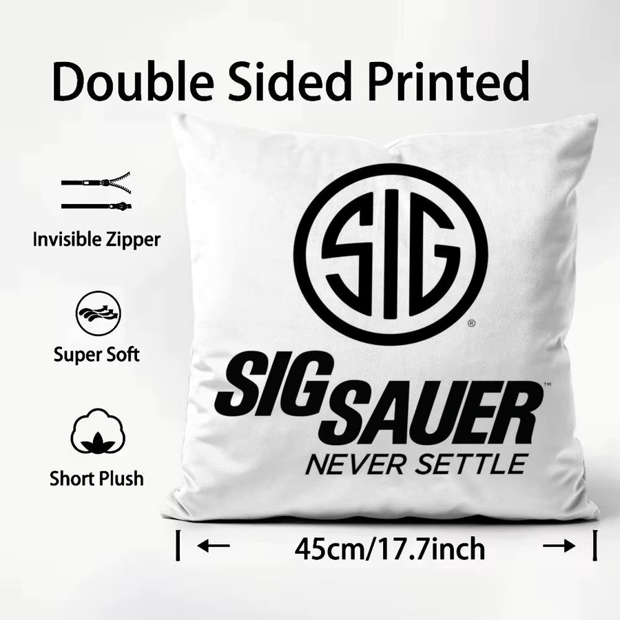 S-Sig SauerS Kissenbezug quadratisch in Weiß, wendbares Design für Auto, Sofa oder Schlafzimmer, Breite: 30,0 cm, Höhe: 30,0 cm - Bild 3