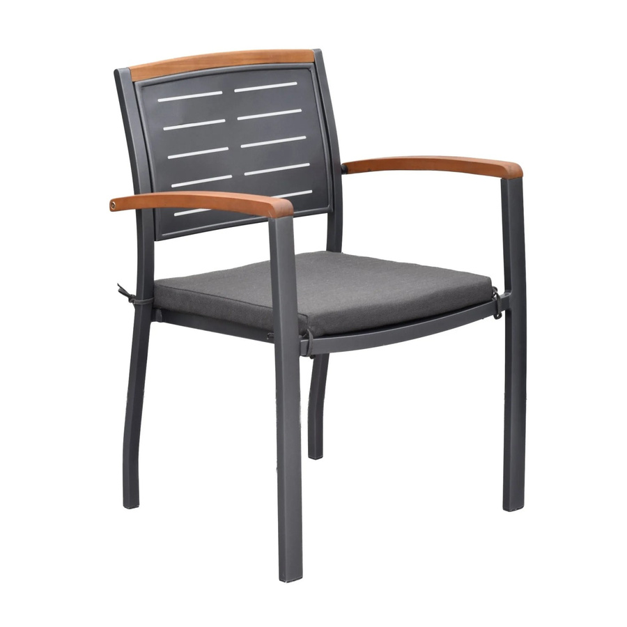 Merxx Sitzkissen für Stapelsessel aus Schaumstoff in Grau oder Braun, B/T/H: 48 x 45,5 x 5 cm - Bild 1