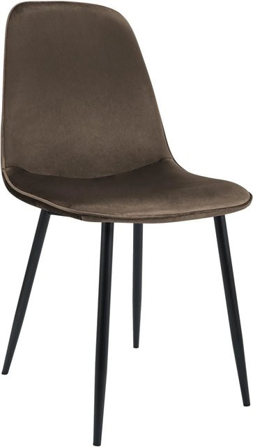 DELUKE Esszimmerstuhl RAZON in Braun mit Samtbezug, B/T/H: 45 x 54 x 88 cm - Bild 1