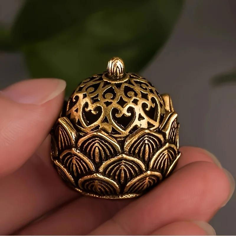 Lotus Räucherkegelhalter aus Metall von Love Home Garden in Gold und Gelb, orientalische Dekoration im floralen Design - Bild 4