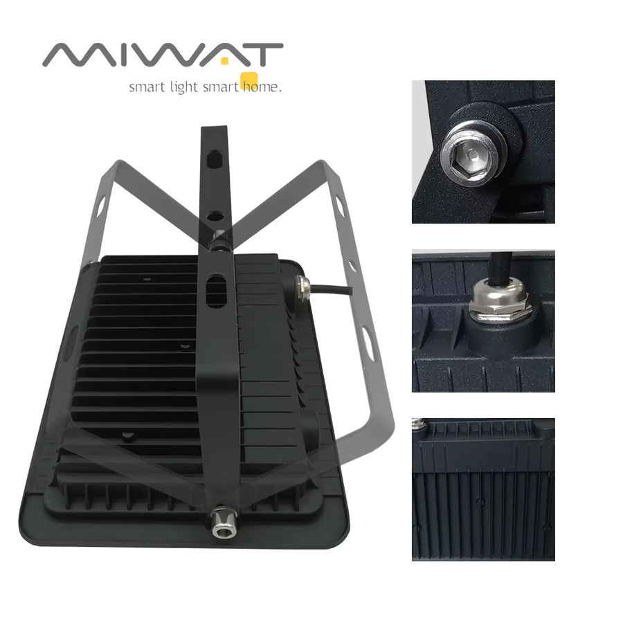 MIWAT LED Flutlicht Reflektor Wandlampe für Garten und Außenbereich in Schwarz - Bild 4