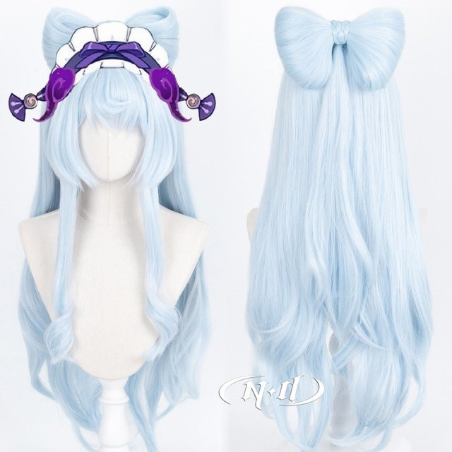N·D Genshin Impact Mizuki Cosplay Perücke, Blau, Unisex - Bild 1