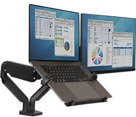 Fellowes Laptop-Halterung für Monitorarme, universell für Notebooks bis 17 Zoll, Schwarz - Bild 1