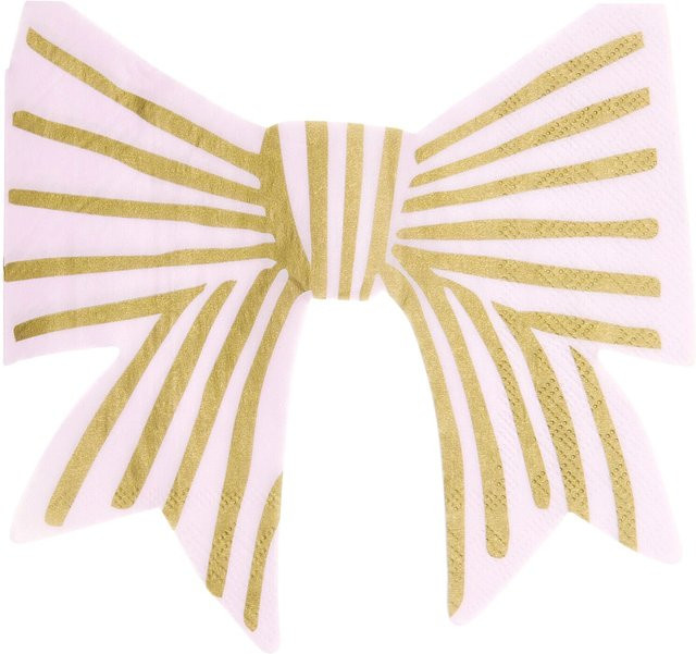 Rico Design Servietten mit Schleifen und Streifen in Rosa und Gold, B/T: 31,5 x 30,0 cm - Bild 1