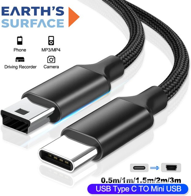 OUIO USB-C zu Mini-USB Adapter in Schwarz für Kamera und Datensynchronisation (OTG) - Bild 1