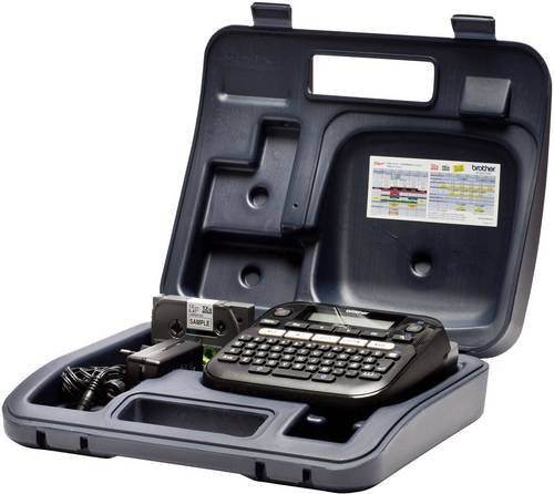 Brother P-touch D210VP Desktop Beschriftungsgerät mit Koffer und Schriftband in Schwarz/Weiß - Bild 1