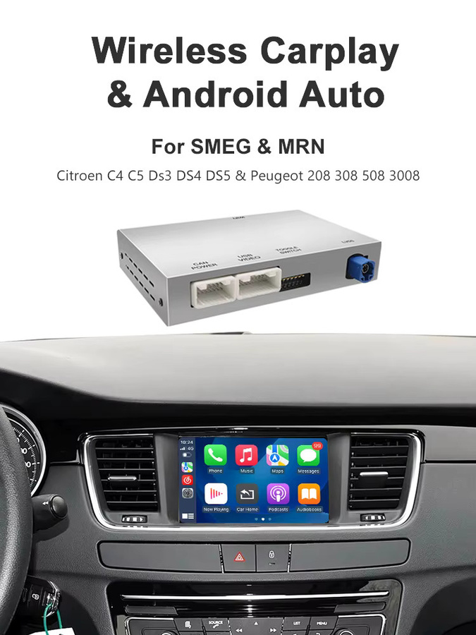AUTOABC Wireless CarPlay und Android Auto Modul mit Mirror Link für Peugeot 208 308 508 3008 sowie Citroen C4 DS3 DS4 DS5 SMEG MRN Multimediasysteme - Bild 7