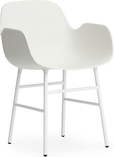 Normann Copenhagen Form Armlehnstuhl mit lackiertem Metallgestell in Weiß - Bild 1