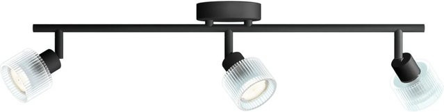 Philips LED-Spot Horen 3-flammig für Wand- und Deckenmontage in Schwarz mit verstellbaren Glas-Leuchten und GU10-Fassung - Bild 1