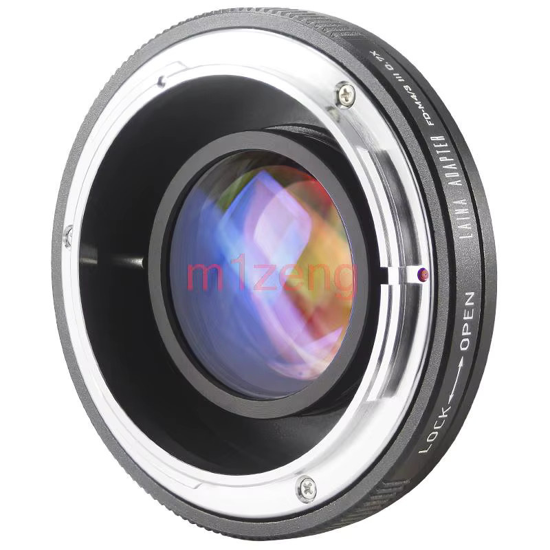 Focal Reducer Speed Booster Turbo Adapter für Canon FD Objektive auf Olympus und Panasonic Micro Four Thirds Kameras, Schwarz - Bild 4