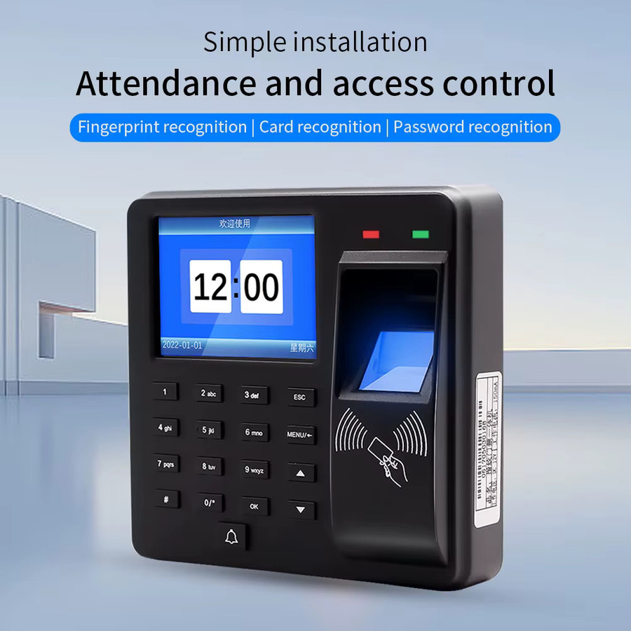 LUCKING DOOR Biometrische Fingerabdruck-Zutrittskontrolle mit Video-Gegensprechanlage und RFID-Codesystem in Schwarz - Bild 2