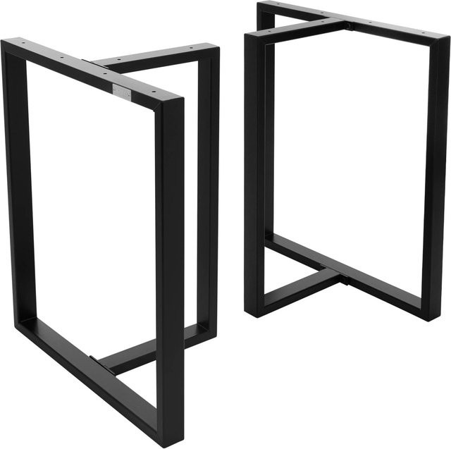 ML-Design Tischgestell Set 2er Pack in T-Form aus Metall Schwarz Industrial B: 60 cm, H: 72 cm - Bild 2