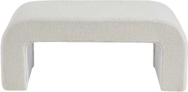 Vente-unique Sitzbank Calvelo in Weiß mit Schlingenstoff und Sperrholzgestell, Breite: 110 cm - Bild 1