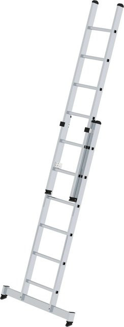 PROREGAL Sprossen-Schiebeleiter 2-Teilig mit Traverse, Farbe: Silber, 2 x 6 Sprossen - Bild 1