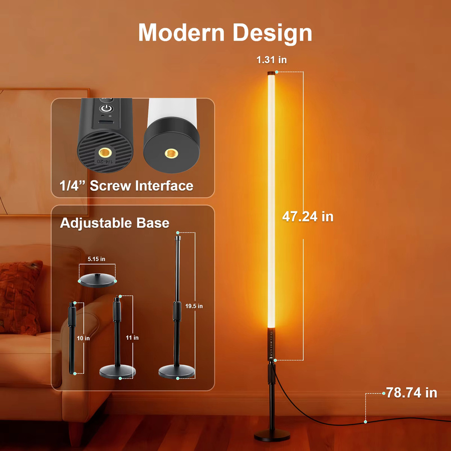 LUXCEO 6-teiliges RGB LED Licht- und Stativ-Set in Schwarz mit Musik-Synchronisierung für DJ, Bühne und Events - Bild 2