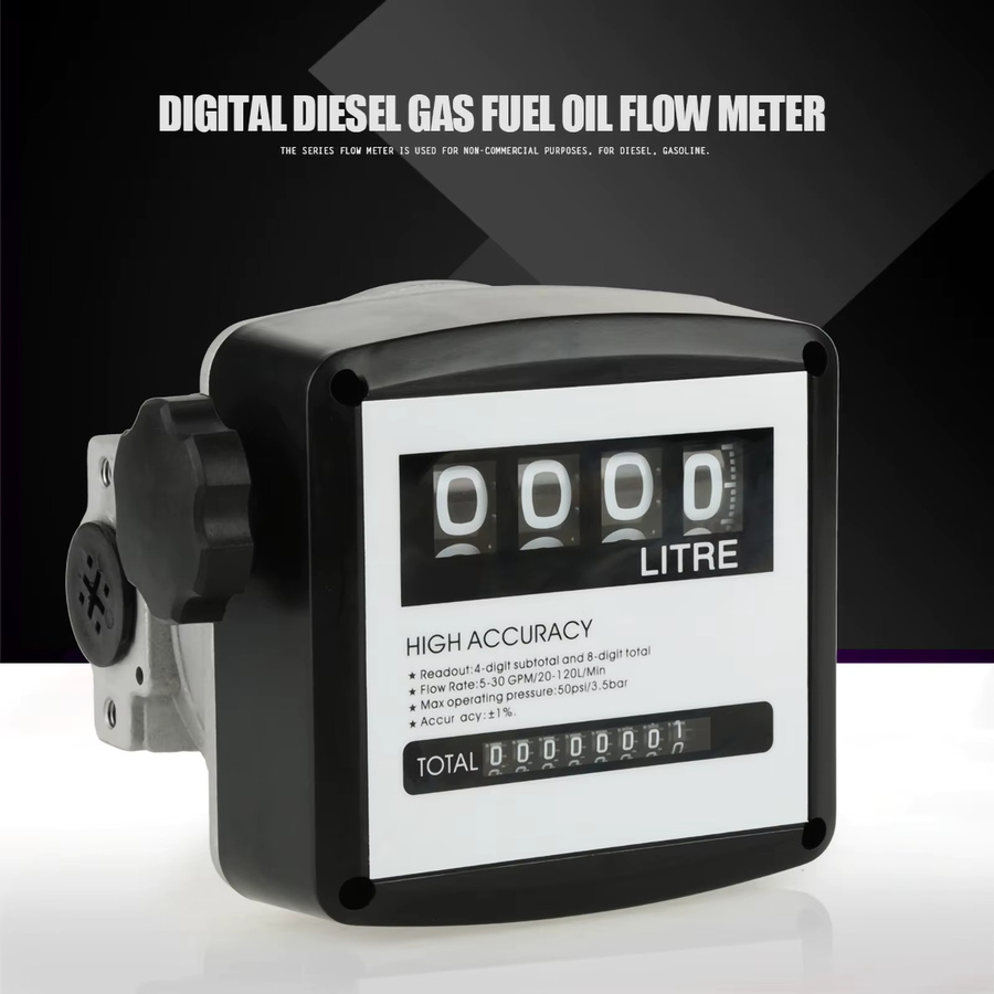 Aramox Digitaler Durchflussmesser für Diesel, Gas und Heizöl mit 1 Zoll Anschluss und 1 % Genauigkeit - Bild 3