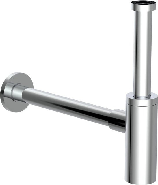 Kirchhoff Design Waschbecken Siphon aus Messing in Silber, Wandmontage, 1 1/4 Zoll - Bild 1