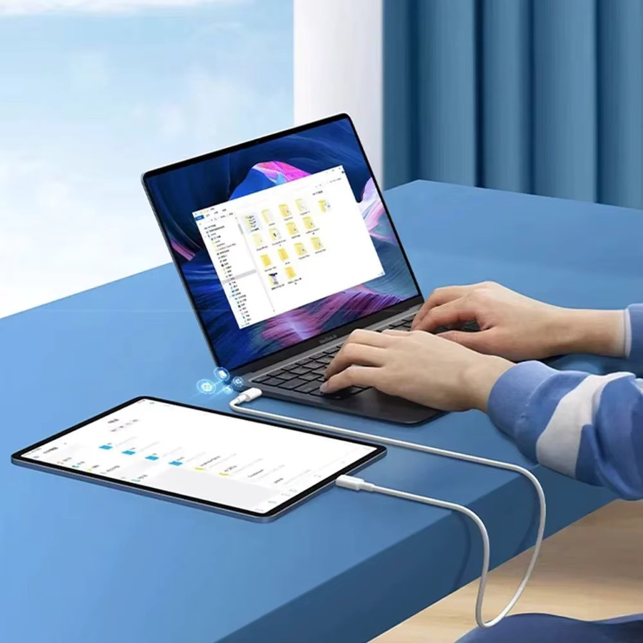 USB-C auf USB-C Ladekabel 120W 10A PD Schnellladekabel für iPhone Samsung Xiaomi in Weiß - Bild 2