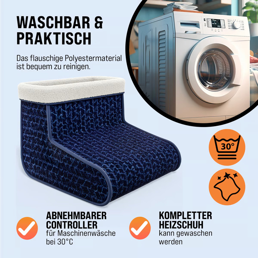 Elektrischer Fußwärmer von monzana in Blau mit 4 Heizstufen und 100W Leistung - Bild 2