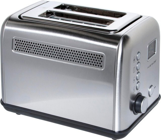 riviera&bar Vollautomatischer 2-Scheiben Toaster aus Edelstahl in Silber mit LCD-Display und 9 Bräunungsstufen