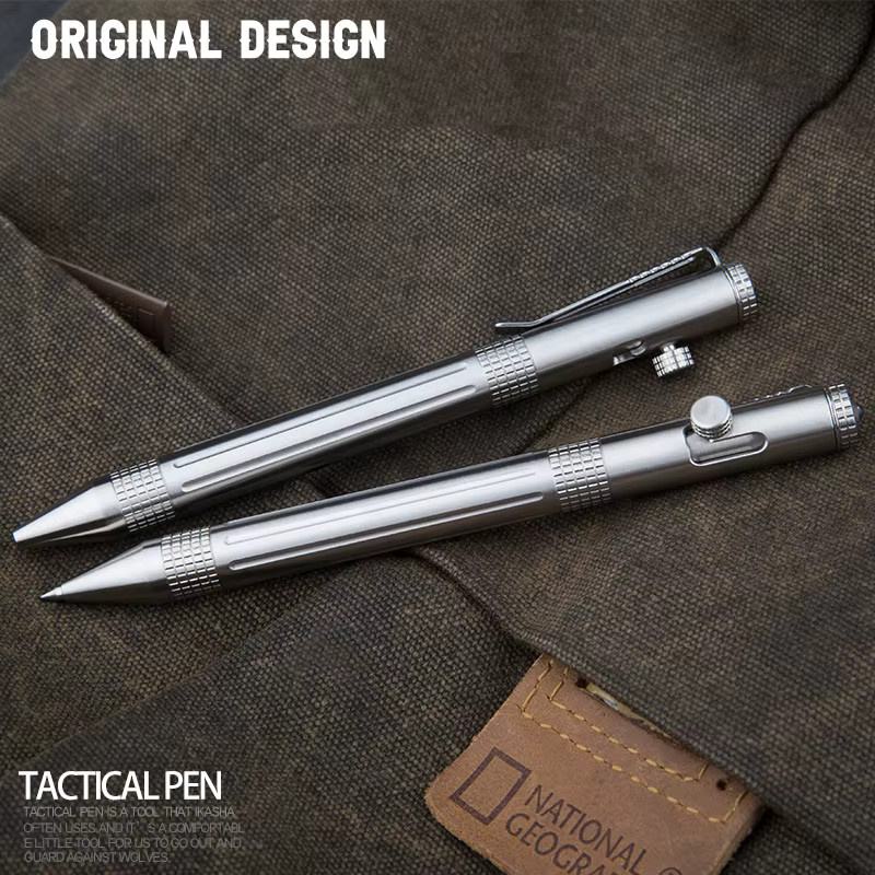 ELESESAFE Taktischer Stift aus Edelstahl in Silber als Selbstverteidigungswerkzeug und Notfall-Glasbrecher für Outdoor und EDC - Bild 2