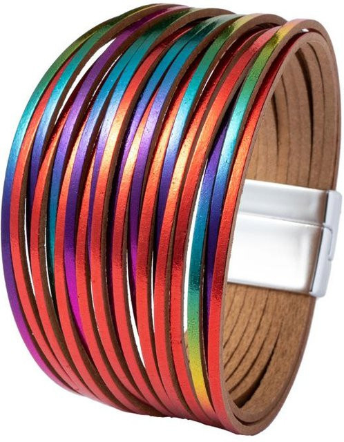 Nakahara Lederarmband, Multilayer, blau, Damen, Zinklegierung - Bild 1