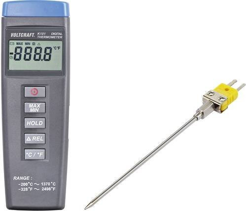 Voltcraft K101 + TP 203 Temperatur-Messgerät mit Fühler-Typ K in Grau - Bild 1
