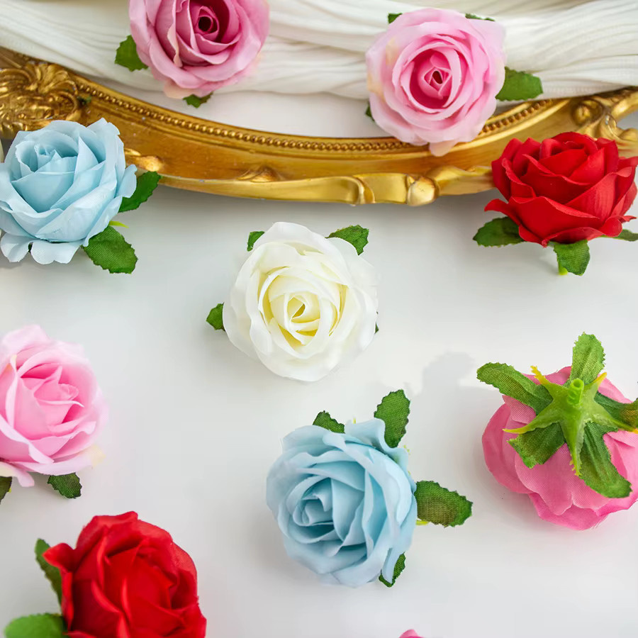 ZQCY Künstliche Seidenrosen in Blau und Multicolour für Hochzeiten, Valentinstag und DIY-Dekorationen - Bild 2