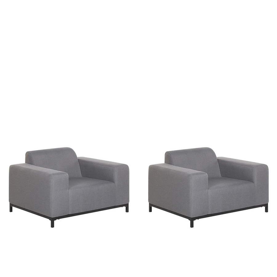 Beliani Sessel modern in Grau und Schwarz, B/T/H: 84 x 105 x 68 cm - Bild 2