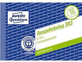 Avery Zweckform Ausgabebelege Nr. 303 in A6 und Gelb - Bild 1