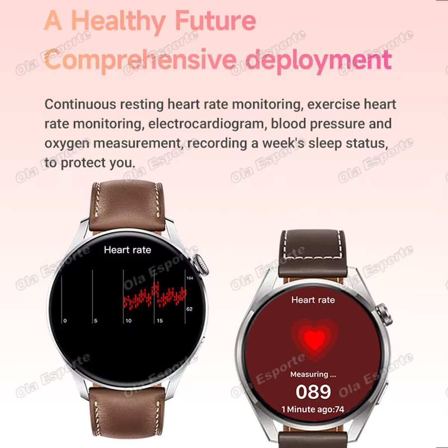 Ola Esporte Smartwatch für Herren und Damen in Silber mit Fitness-Tracking, Bluetooth-Anruf und IP68 Wasserdichtigkeit - Bild 1