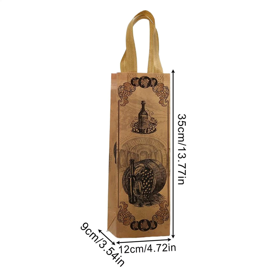 12er Set Weihnachts-Weinflaschentaschen aus braunem Kraftpapier für Champagner und Wein zur Partydekoration und als Geschenkverpackung - Bild 4