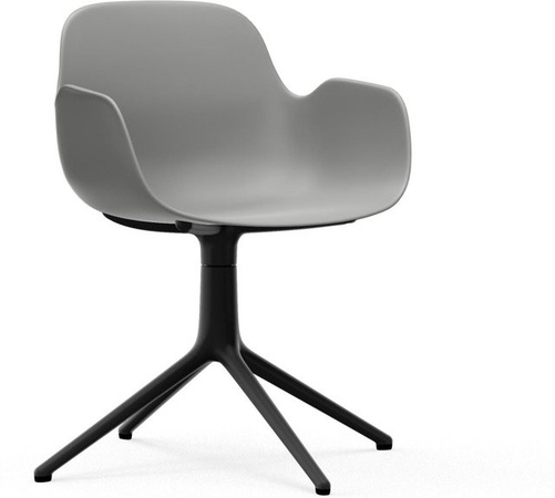 Normann Copenhagen Form Drehsessel in Grau mit Armlehnen und Metallgestell