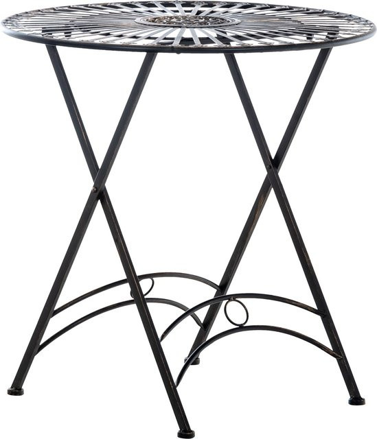 TPFGarden Beistelltisch aus Metall in Bronze mit quadratischer Form und X-Gestell - Bild 1