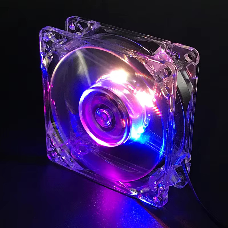 OUYUANSU 12 V PC-Gehäuselüfter mit 80 mm Multicolour LED-Beleuchtung zur Computergehäuse-Kühlung - Bild 3